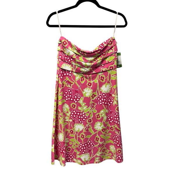 NWT Lilly Pulitzer In Hotty Pink Bloomers Strapless Petula Dress Womens Small - Picture 1 of 7
